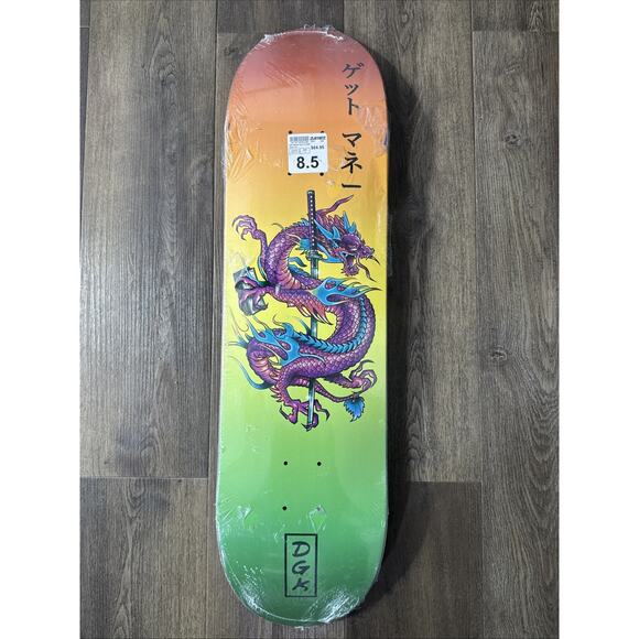 Dgk Get Money Fuji Skateboard 8.5 Deck Green, Yellow, Orange Colorway - Picture 1 of 8